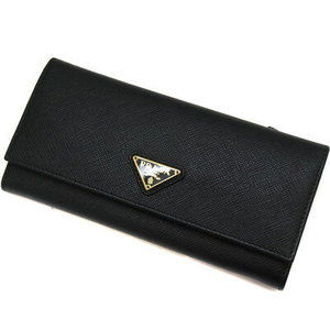 PRADA Long Wallet Leather Black